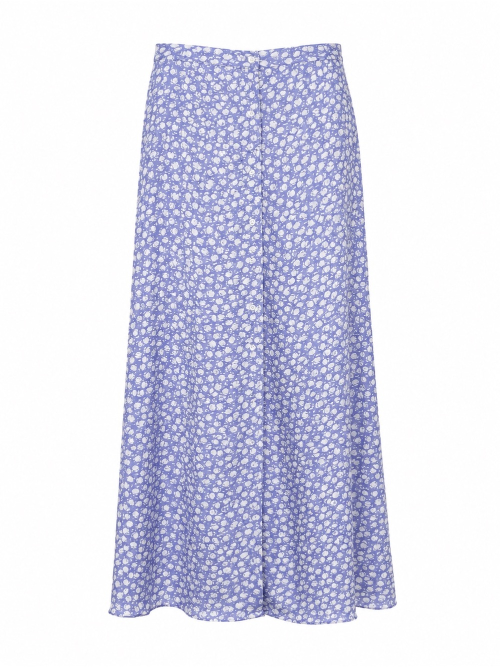 Zara Lilac Floral Midi Skirt with White Print